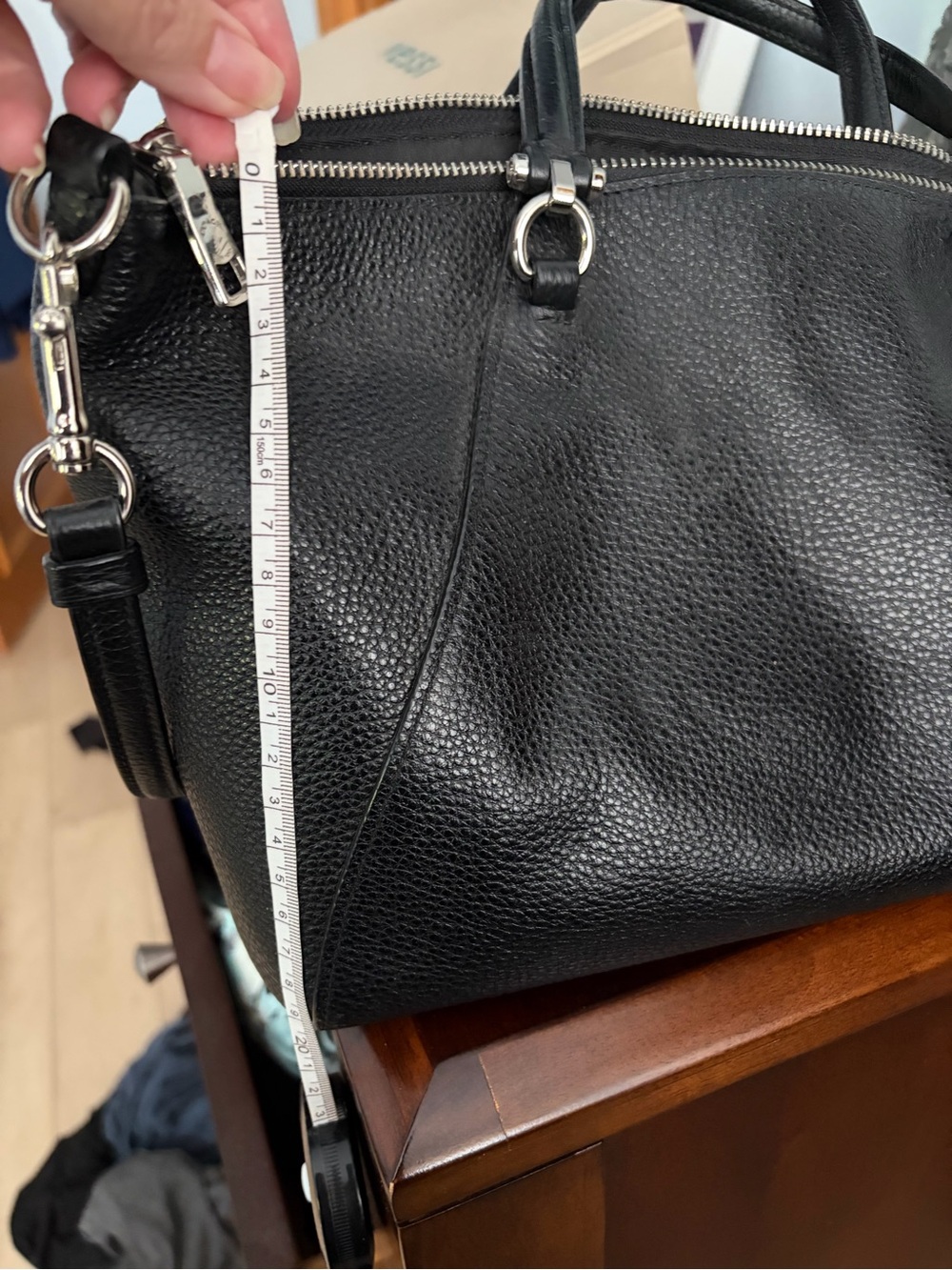 Coach Black Pebbled Leather Shoulder Bag with Silver Hardware - Picture 6 of 6